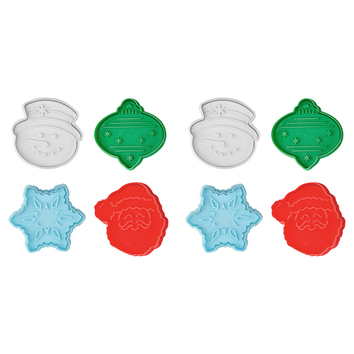 8pc R&M Christmas 3D Pastry & Cookie Coloured Stamper Set 7cm