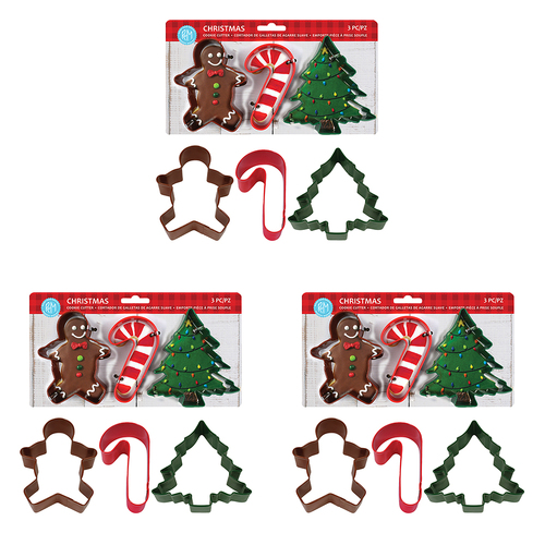 9pc R&M Xmas Polyresin Coated Steel Coloured Cookie Cutter Set