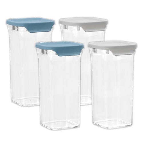 4pk Lemon & Lime 1.5L Food Container Storage w/ Flip Lid Assorted