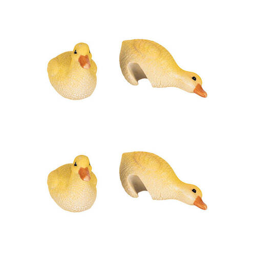 4PK Polyresin Fixed Gap Duckling Pot Sitters Home Plant Pot Decor - Assorted