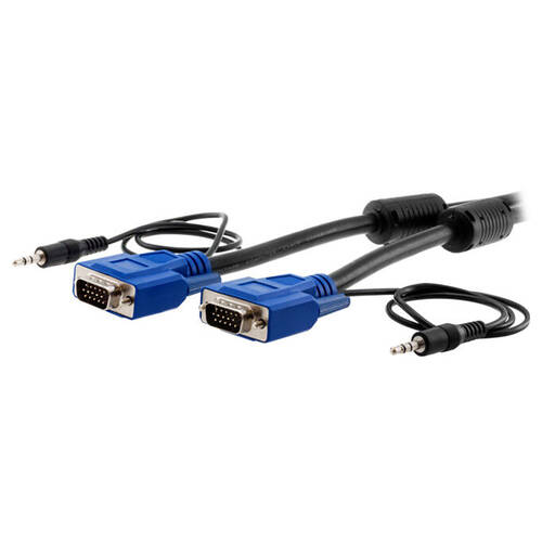 Pro2 VGA and Audio Extension Lead Connector HD15 Plug For 3.5mm Stereo 15M