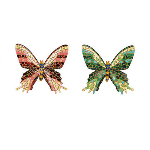2PK Polyresin Butterfly Mosaic Small Home/Garden Decor 15cm - Assorted