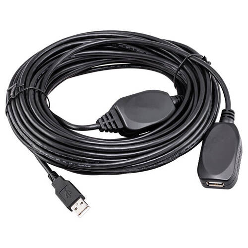 Pro2 Active USB A Male to Female Extension Lead Cable Connector Black 20M