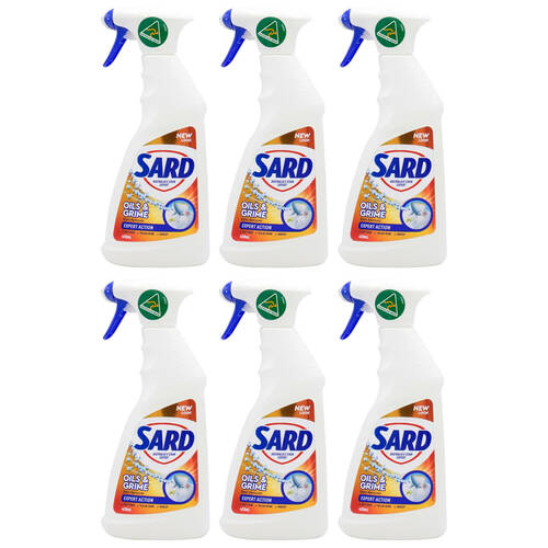 6PK Sard Oils & Grime Laundry Spray Clothes Cleaning Stain Remover 420ml