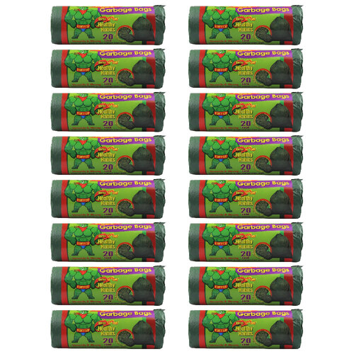 320pc Kwik Life 56L Garbage Bags Liner 80x70cm Green