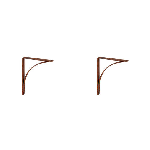 2PK A.FRESCO Corner Shelf Support Metal Bracket Large 20x25cm - Rust