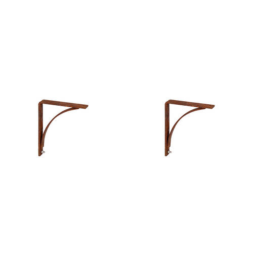 2PK A.FRESCO Corner Shelf Support Metal Bracket Medium 15x17cm - Rust