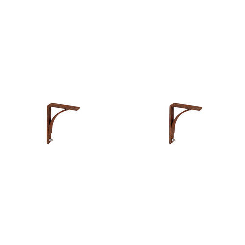 2PK A.FRESCO Corner Shelf Support Metal Bracket Small 10x12cm - Rust
