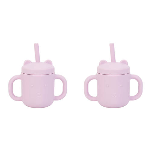2PK Annabel Trends Mini Sippi Bear Cup w/ Handles Lilac 11.5cm