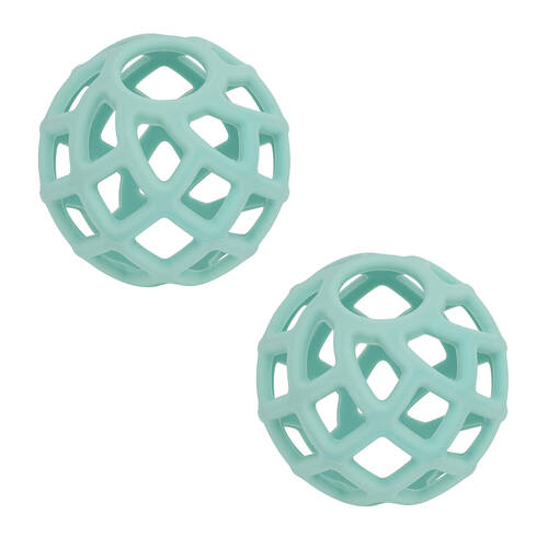 2PK Annabel Trends Silicone Ball Teether Baby Toy 8cm Aqua 3m+