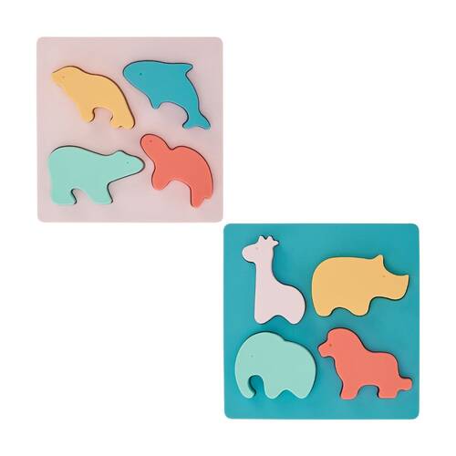Annabel Trends Silicone Puzzle Toy/Teether 12x4.5cm Combo Set - Land/Sea Animals