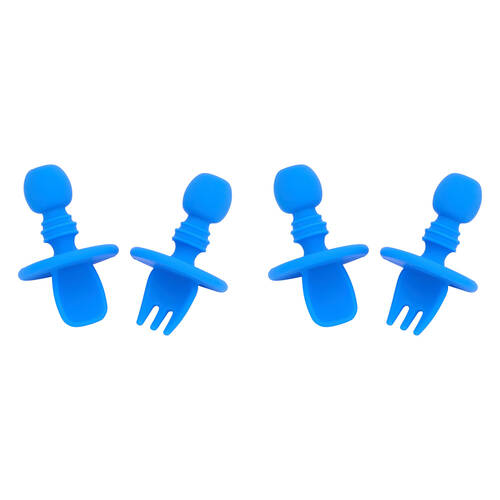 4pc Annabel Trends Silicone Little Spoon & Fork Baby/Toddler - Blue