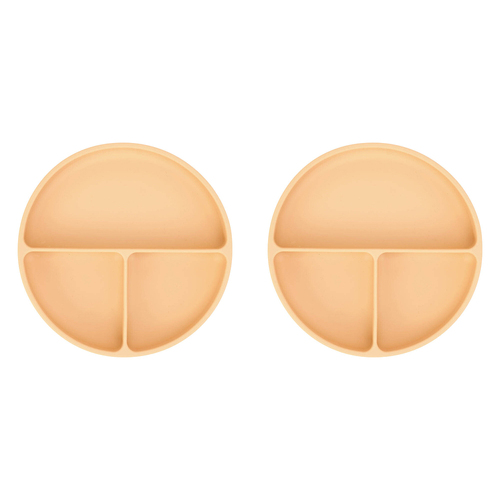 2PK Annabel Trends Silicone Suction Divided Plate 18cm - Caramel