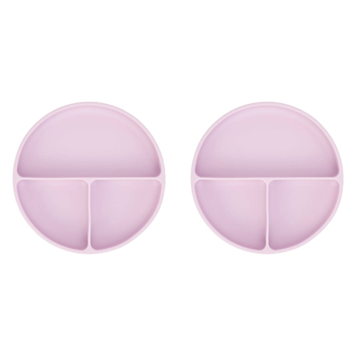 2PK Annabel Trends Silicone Suction Divided Plate 18cm - Lilac