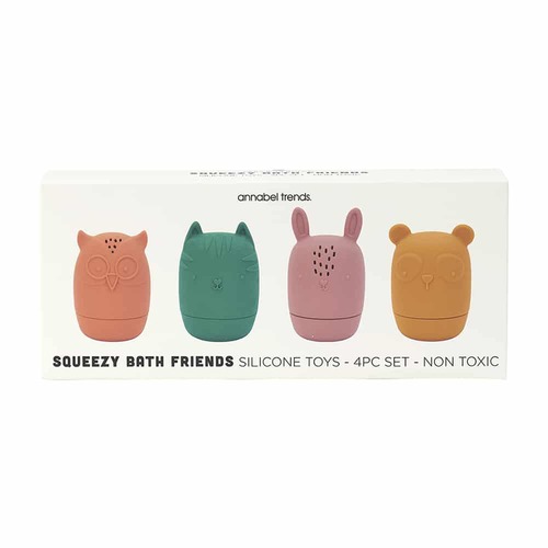 4pc Annabel Trends Silicone Squeezy Bath Toys Baby/Kids 0m+