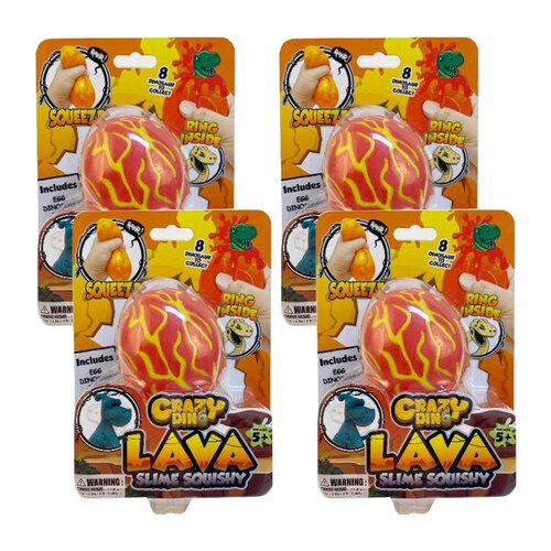 4PK Crazy Dino Lava Slime Squishy Kids/Children Play Toy 5y+ - Assorted