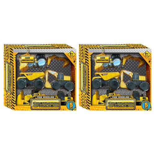 2x 5pc Hunter Leisure Construction Truck Vehicle Playset Kids Toy 3y+