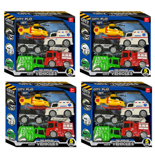 4x 5pc Hunter Leisure City Vehicle Playset Kids/Children Play Toy 3y+