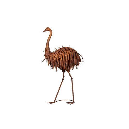 A.FRESCO Metal Emu Garden Sculpture Large 70x125cm - Rust 