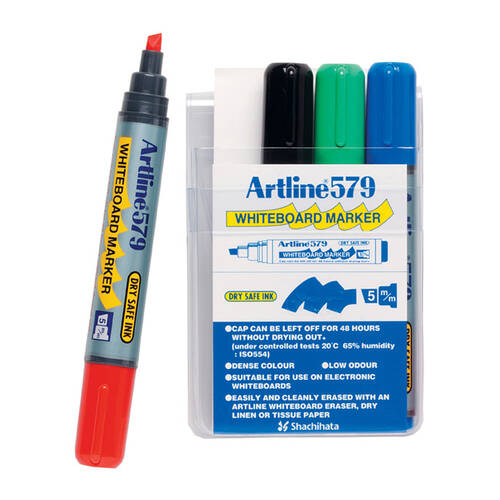 4pc Artline 579 Whiteboard Marker Assorted Colours