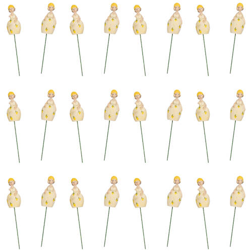 12PK A.FRESCO Resin Lemon Girls On Stick Figurines 4x33cm