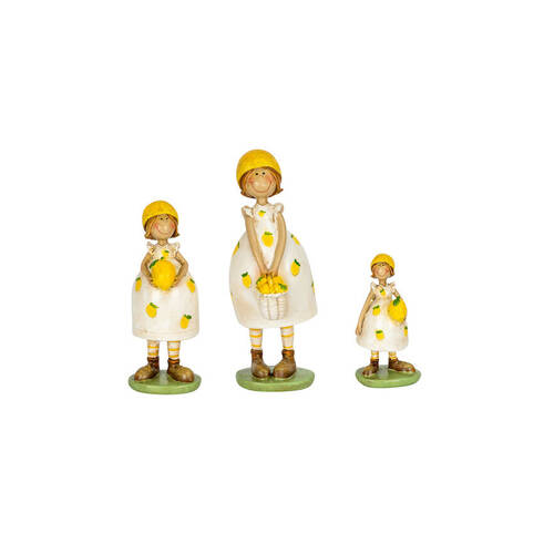 3pc Resin Lemon Girls Standing Figurines Home Decor