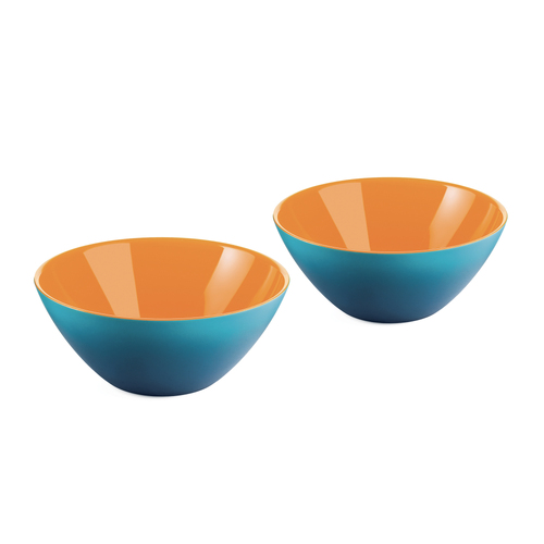 2pc Guzzini My Fusion 12.5cm Plastic Bowls - Blue/Orange