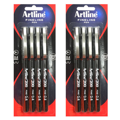 8pc Artline 220 Fineline 0.4mm Writing Pen