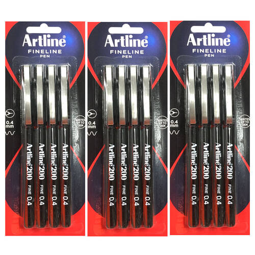 12pc Artline 220 Fineline 0.4mm Writing Pen
