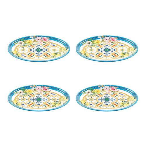 4PK Guzzini Regular Melamine Serving Tray Platter 35.5cm Flower & Lemon Blossom