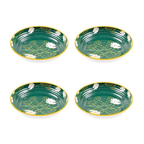 4PK Guzzini Melamine Round Soup Plate Dinner Bowl 21.5cm Green Fusion