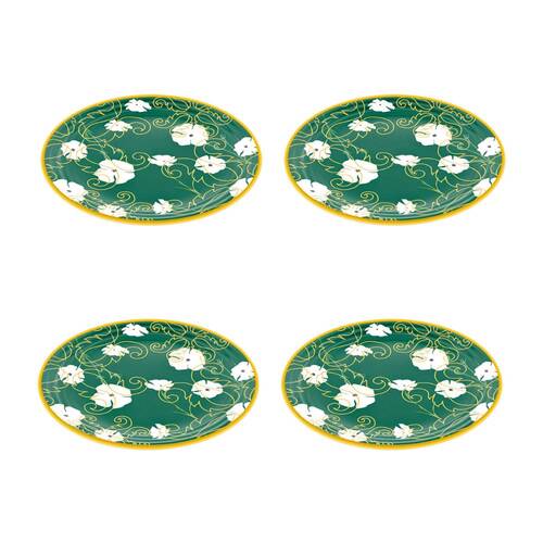 4PK Guzzini Melamine Round Dinner Plate 27.5cm Green Fusion