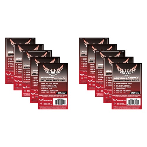 10PK 100pc Mayday 43x65mm Mini Chimera Game Sleeves Case Protector Red