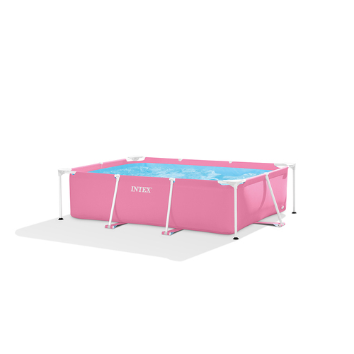 Intex 2.2x1.5m Rectangular Frame Above Ground Pool Pink