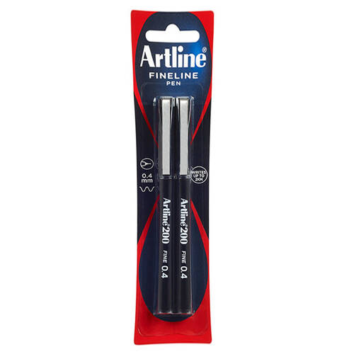 2pc Artline Fineline 0.4mm Pen Black