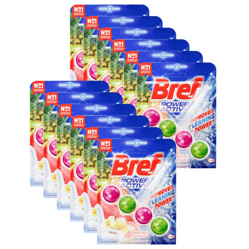 12PK Bref 50g Toilet Cleaner Cage Power Active 4 Function Formula Hawaii