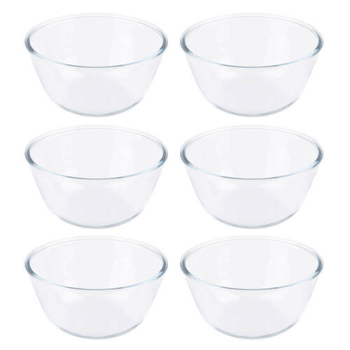 6PK Daily Bake Borosilicate Glass Mixing Bowl 19cm/1.5L - Clear