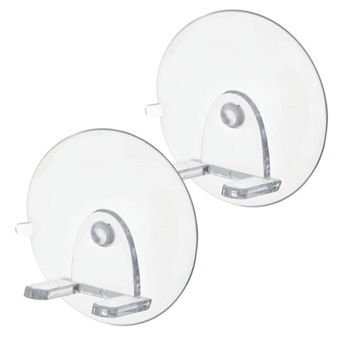 2PK iDesign Classic 4.5cm Suction Razor Holder - Clear