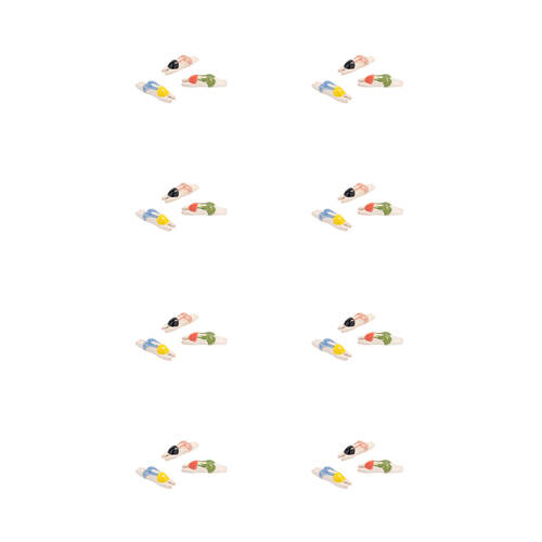8PK Ceramic Swimming Ladies Floating Figures 10.8x6cm