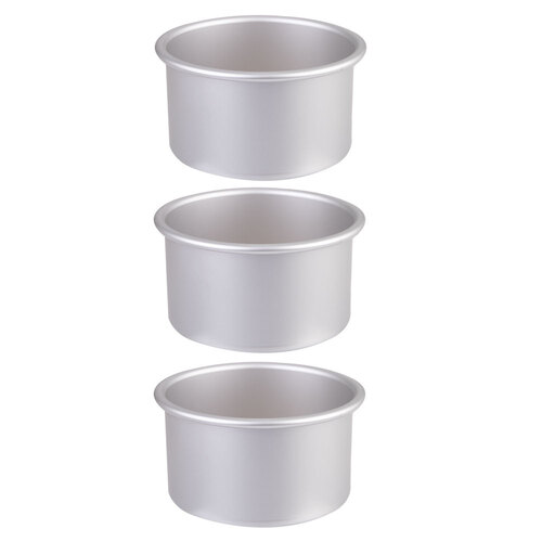3PK Daily Bake 5" Deep Round Cake Pan 12.5x7.5cm - Silver