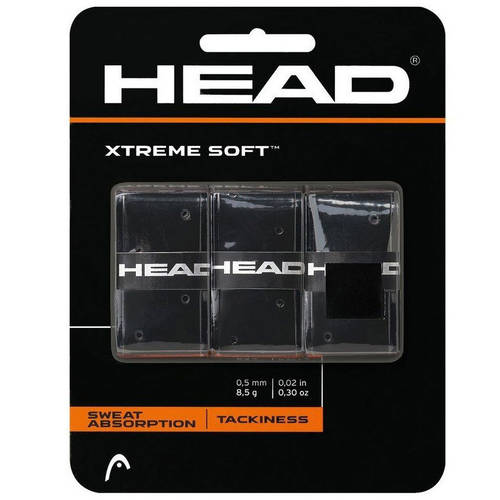 3PK Head XtremeSoft Overgrip - Black