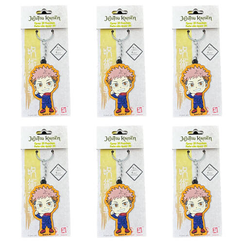 6PK Jujutsu Kaisen Saturo Gojo Epoxy 2D Keychain 4x8cm Kids/Children 6y+