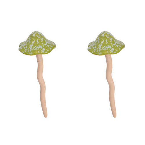 2PK A.FRESCO Ceramic Mushroom Green Large 10x27cm - Assorted