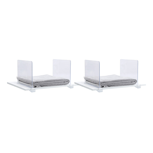2PK 2pc Boxsweden 28cm Crystal Shelf Adjustable Divider Organiser