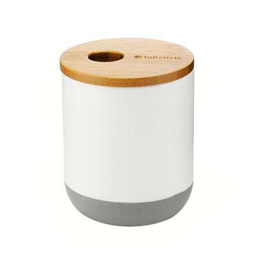 Full Circle Pick Me Up 9.5cm Ceramic Cotton Bud Canister Storage - White