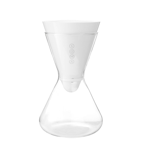 Soma 1.4L 6-Cup Clear Glass Carafe Water Filter White