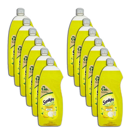 12PK Sunlight Dishwashing Liquid Lemon Scented Kitchen Cleaner 900ml