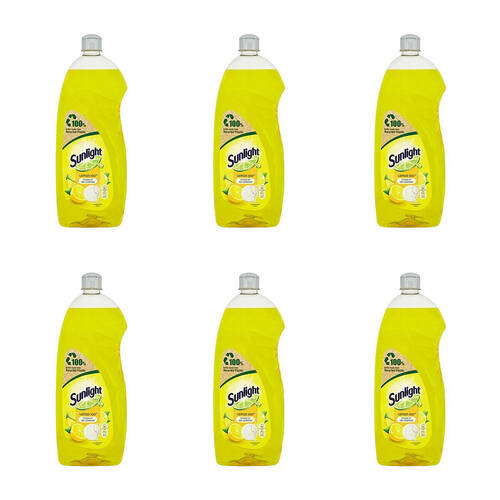 6PK Sunlight Dishwashing Liquid Lemon Scented Kitchen Cleaner 900ml