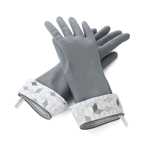Full Circle Natural Latex Cleaning Gloves Kitchen/Bathroom Large - Grey