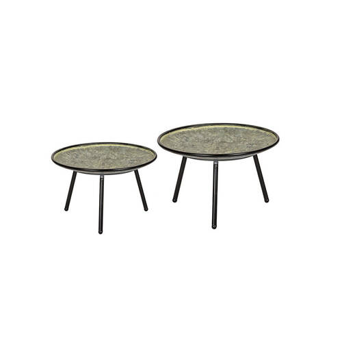 2pc A.FRESCO Short Metal Bird Bath Set Garden/Patio Decor
